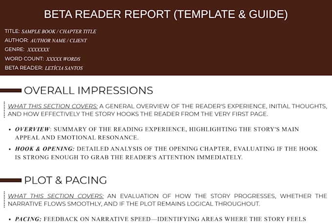be your beta reader for book excerpts, chapters, or manuscripts